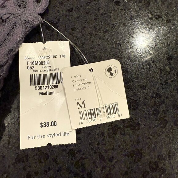 Free People NWT Medium Adella Longline Lace Bralette - Picture 2 of 5